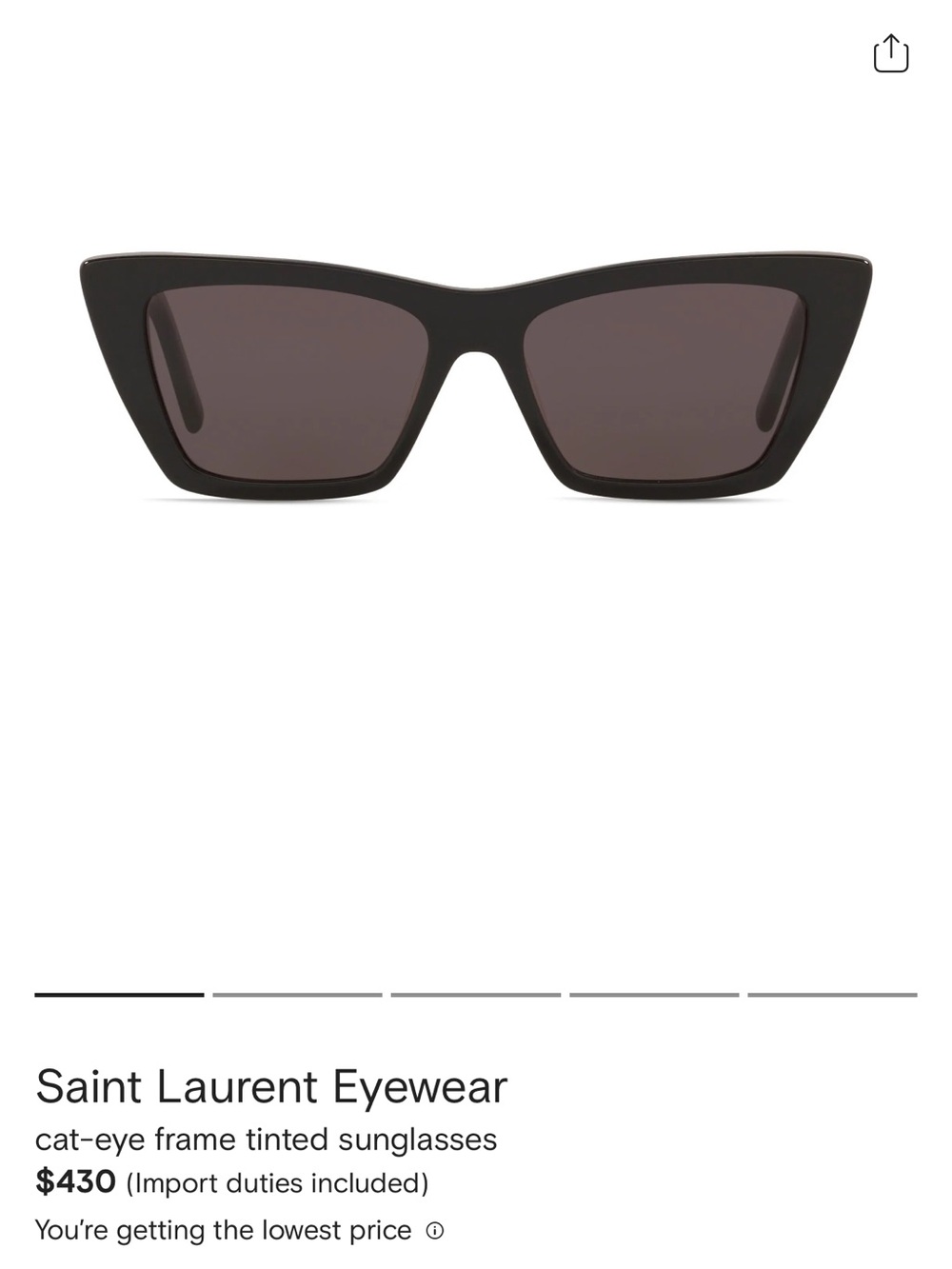 Saint Laurent Black Cat-Eye Sunglasses